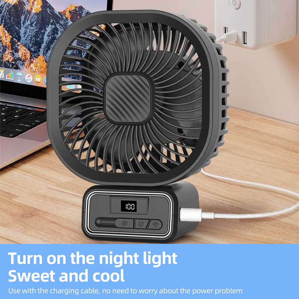 Upgrade Stroller Fan, 5000mAh Rechargeable Small Handheld Desk Fan with LED Light, 270�Rotate 3 Speed Personal Cooling Fan for Car Seat Crib Treadmill Travel - image 4 of 9