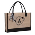 thumbnail image 1 of Happy Halloween Jute/Canvas Tote Bag,Personalized Present Bag With Inner Zipper Pocket Embroidery For Wedding,Birthday,Beach,Holiday,Great Gift For Women,Mom,Teachers, 1 of 5