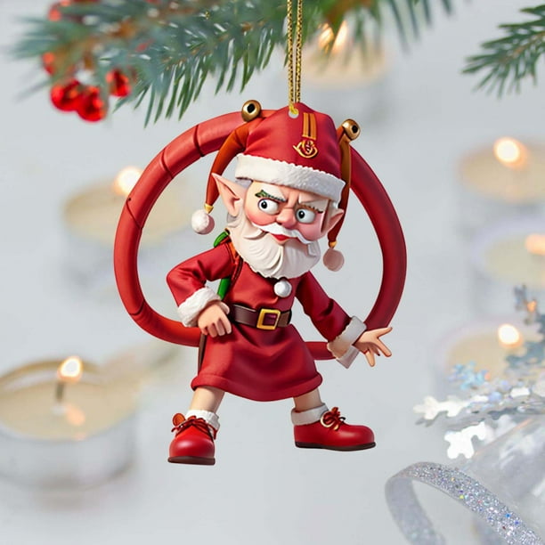 onlyliua ¡ ¡Ofertas Prime Day Hoy 2024! Adorno Colgante Navideño Adorno para Árbol de Navidad Casa de Papá Noel Adorno Colgante Acrílico