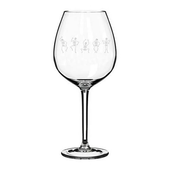 Wine Glass Goblet Gift Dancing Skeletons Halloween (20 oz Jumbo)