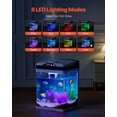 thumbnail image 3 of VEVOR 2 Gallon Fish Tank Aquarium LED Smart Square Clear Glass 7 Color Self Cleaning, 3 of 9