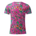 thumbnail image 4 of Ensemble de Complets pour Hommes à Imprimé Floral Moderne pour le Printemps et l'Automne avec Haut à Manches Longues à Col Rond et Bas Coordonnés Tenue Décontractée Élégante pour Hommes, 4 of 4