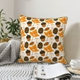 thumbnail image 6 of Xecao Autumn Woodland Characters Print Soft Velvet Decorative Throw Pillow Covers, Square Cushion Cases for Bed, Sofa, Living Room, Car, and Indoor Outdoor Use-20"x20", 6 of 8