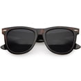 thumbnail image 1 of Classic Horn Rimmed Sunglasses Metal Rivets Wide Arms Square Lens 52mm (Tortoise / Dark Smoke), 1 of 4