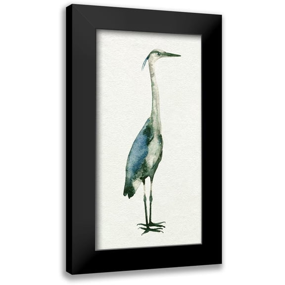 Caroline, Emma 9x14 Black Modern Framed Museum Art Print Titled - Deep Blue Heron I