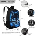 thumbnail image 3 of Uorisanigo 4 in 1 School Bag Set for Teens Boys, Blue Wolf Kids Backpack with Lunch Box Pencil Case Water Bottle Carrier, Bookbag School Daypacks for Elementary Middle Students, 3 of 7