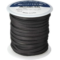 Realeather Crafts Deerskin Lace, 0.125-Inch Wide 50-Feet Spool, Black