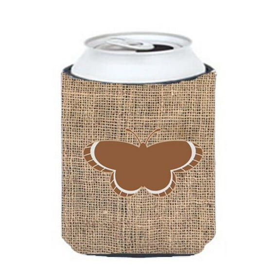 Butterfly Burlap And Brown Can Or Bottle Hugger