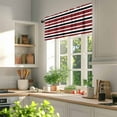 thumbnail image 3 of Red Black Valances for Windows, 42 x 12in, White Stripe Rod Pocket Kitchen Valance Curtain Light Filtering Window Treatments for Living Room Bedroom, 1 Panel, 3 of 7