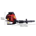 thumbnail image 6 of Floseru 80CC 2 Stroke Backpack Leaf Blower Gas Powered, 900 CFM 206 MPH Powerful Wind, Cruise Control, High-Efficient Commercial Gas Leaf Blower for Yard Lawn Care, Debris Dust & Leaf Cleaning, 6 of 9