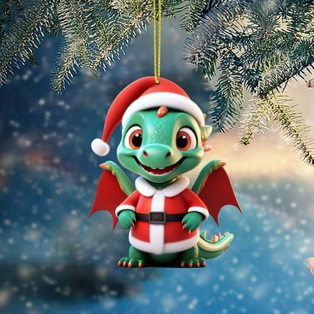 

2D Christmas Green Baby Pendant Christmas Cartoon Cute Baby Pendant Double Printed Acrylic Christmas Baby Hatching Pendant
