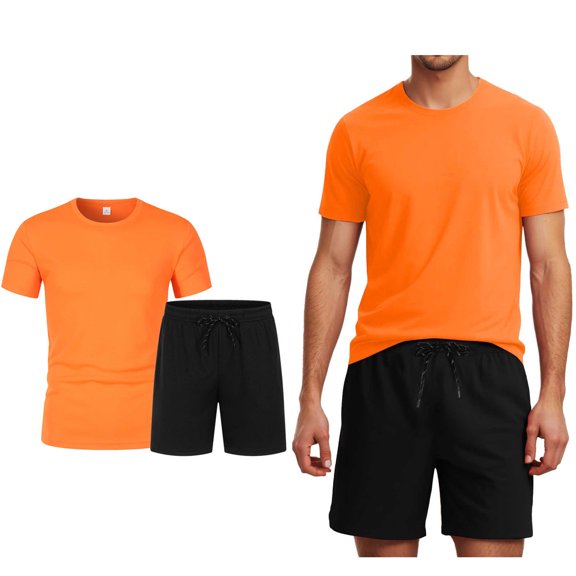 Short Sets 2 Piece Set T Shirt and Shorts Summer Outfit Beach Wear Clothing Mens Vacation Outfits