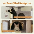thumbnail image 6 of PAWZ Road 77" Cat Tree Multilevel Play Tower Enlarged Condo Hammock Sisal Scratching Posts Pads, Gray, 6 of 11