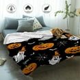 thumbnail image 3 of Halloween Throw Blanket Twin Pumpkins Skull Blanket Black Spooky Scary Decorative Lightweight Fuzzy Soft Plush Fleece Blankets and Throws Couch Sofa Bed Outdoor Lap Blanket, 3 of 6