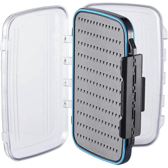 Fly Fishing Box Two-sided Waterproof Lightweight Fly Box Easy Grip Transparent Lid Fly Fishing Lures Box Multiple Sizes