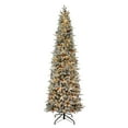 thumbnail image 2 of Haute Decor 9 Ft. Tall Slim Lexington Pre-Lit Flocked Artificial Christmas Tree, 2 of 5