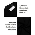 thumbnail image 3 of COOFANDY Men's Ruffle Shawl Collar Lightweight Cardigan Long Kimono Jackets Open Front Drape Cape Coat, Typeb-black, X-Large, 3 of 6