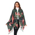 thumbnail image 3 of FORMRS Womens Scarf Winter Soft Long Big Warm Shawls Wrap Tassel Scarves, Red Flamingo Pattern, 3 of 9