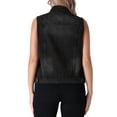 thumbnail image 3 of INSPIRE CHIC Women's Denim Vest Button Down Washed Distressed Sleeveless Jean Jacket with Pockets XL Black, 3 of 6