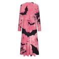 thumbnail image 3 of WXLWZYWL Womens Halloween Dress Plus Size Womens Dresses Fall 2024 Floral Printed Long Dress Long Sleeve Round Neck Sundress, 3 of 4