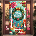 thumbnail image 6 of Gingerbread House Holiday Banner Christmas Decoration Cartoon Design Santa Theme for Christmas Party Children Celebration Indoor Decor, 6 of 9