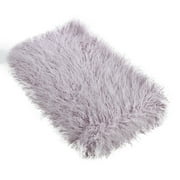 Fennco Styles Sevan Faux Mongolian Fur Shaggy Fluffy Throw Blanket, 50" x 60", 8 Colors