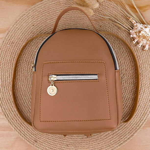 Mochila de cuero de la PU para las mujeres linda mochila casual bolsillos con cremallera crossbody convertible bolsos de hombro