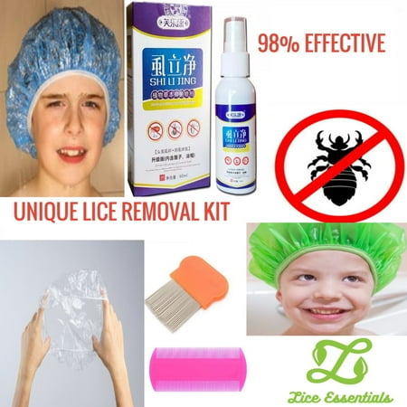 Lice Treatment Head Cap & Comb - Get Rid Of Lice Quickly – Stainless Steel Lice Comb Included, Plastic Comb, Cap & Sprayer Included – 60 Minute Treatment