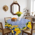 thumbnail image 3 of Blue Yellow Lemon Table Cloth Waterproof Tablecloths, Summer Country Fruits Italian Style Tablecloth Dining Table Cover for Kitchen Party Tabletop Outdoor, Square Tablecloth 60x60 Inch, 3 of 9