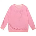 thumbnail image 1 of PMVFHDE Sweat à Capuche pour Filles Manches Longues avec Nœud Col Rond Rose, 3-4 Ans, 1 of 4