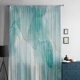 thumbnail image 5 of Turquoise Ombre Marble Semi Sheer Curtains Drapes for Living Room,Bedroom,French Doors Window 45 Inches Long,Yellow Modern Geometric Abstract Art Rod Pocket Chiffon Curtain Drapery Voile Drape Panel, 5 of 6