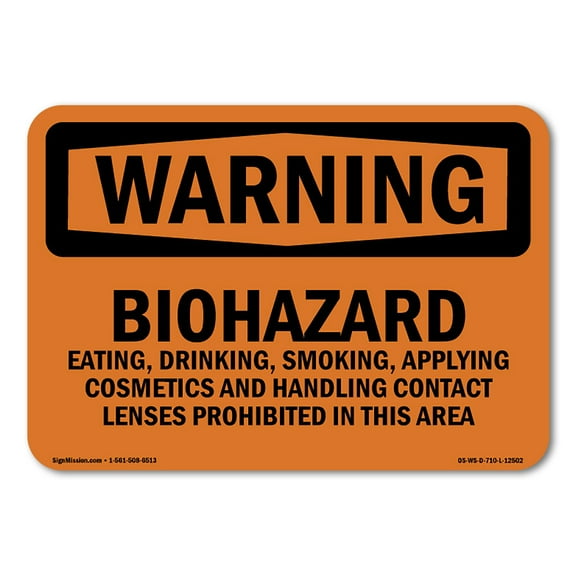 OSHA WARNING Sign - Biohazard With Symbol | Plastic Sign | Protect Your Business, Construction Site, Warehouse & Shop Area | Made in the USA