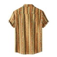 thumbnail image 3 of TAIAOJING Men's Casual Shirts Turn-Down Collar Short Sleeve Button Stripe Beach Print Blouse, 3 of 5