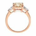 thumbnail image 3 of 3 ct Cushion Cut Natural Morganite 3 Stone 18K Rose Gold Womens Engagement Ring, 3 of 5