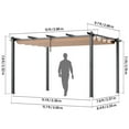 thumbnail image 2 of KFFKFF 10'x13' Aluminum Patio Pergola with a Sliding Sun Shade, Ideal for Outdoor Gardens, Decks, and Backyards - Beige, 2 of 9