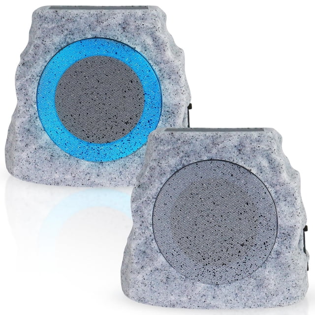 Altavoces solares Rock NiceBuy resistentes al agua para exteriores, paquete de 2