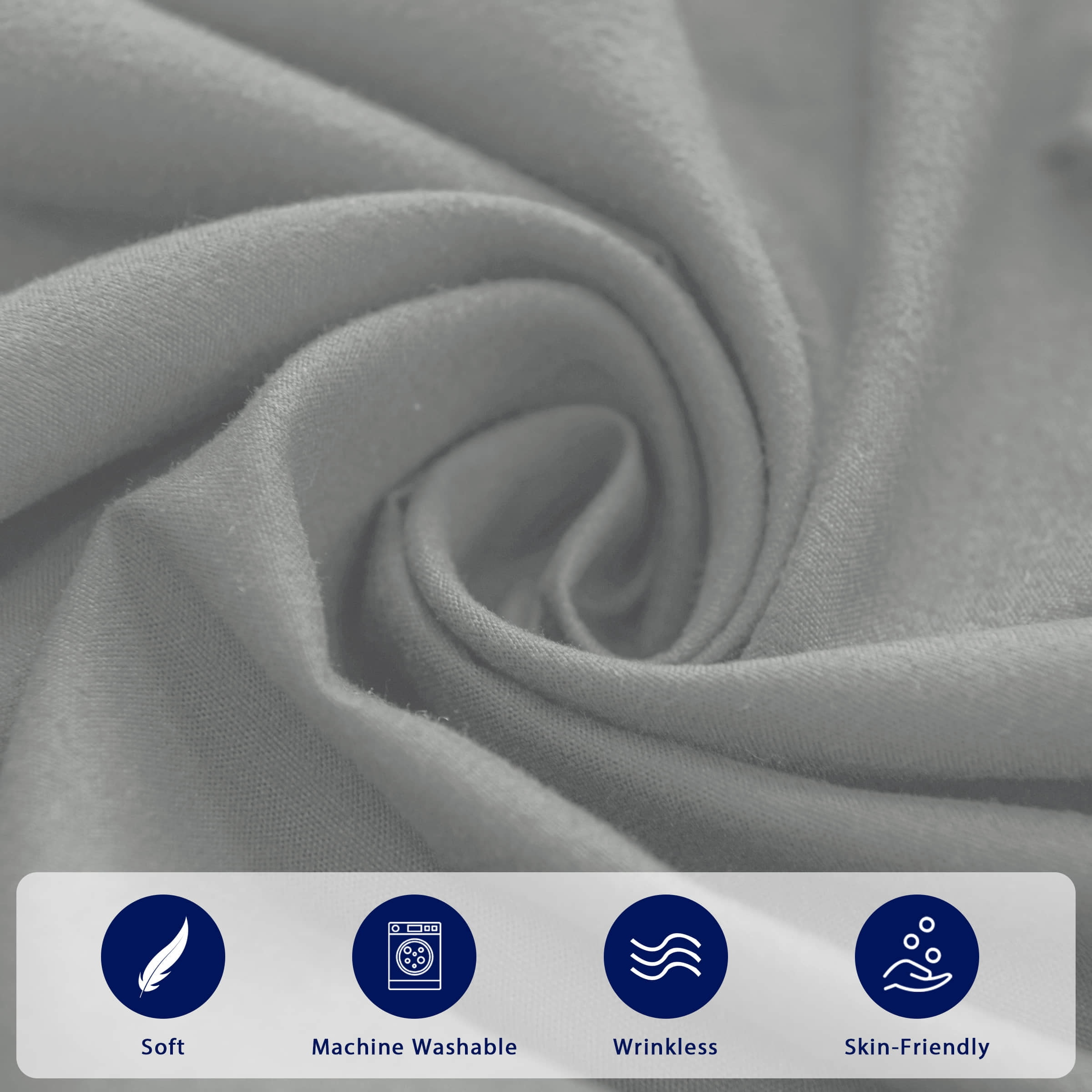 Subrtex Bed Skirt Wrap-Around Dust Ruffle Elastic 16 Inch Bed Cover, Queen, Light Gray
