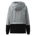 thumbnail image 2 of Opperiaya Women Packable Rain Jacket Outdoor Color Block Hooded Windbreaker, 2 of 5