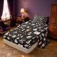 thumbnail image 2 of Homewish Halloween Witch Twin Sheets for Kids Girls, Magic Book Bedding, Black, 3-Piece, 1 Flat Sheet, 1 Fitted Sheet and 1 Pillowcase, 2 of 6