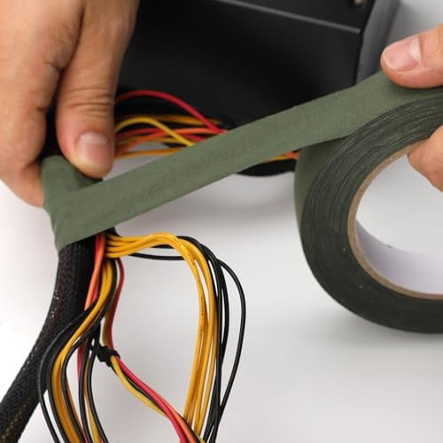 Goon Tape, 2 Roll 1 in x 21.8 yd Green/Black/Tan Strong Adhesive Camouflage Stealth Silencing Strips Camo Duct Wrap Tape Grip Stretch Bandage for Outdoor Sports Hunting Camping Protective