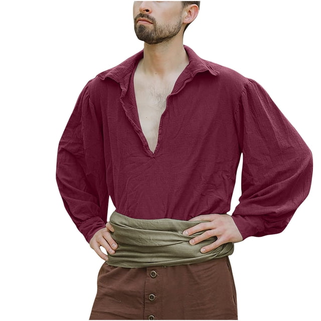 Blusa y camisa de manga larga con cuello vuelto para hombre, estilo casual, a la moda, lisa, con cuello vuelto y manga larga, estilo pulóver, blusa para hombre