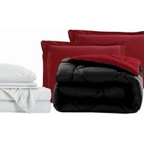 Elegant Comfort 7-Piece Bed-in-a-Bag Comforter and Sheet Set- 1500 Series 7-Piece Full Size Bed-in-a-Bag, Cozy Bed Sheets and Comforter Set, Wrinkle and Stain Resistant, Black/Burgundy