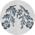 thumbnail image 1 of Ahgly Company Indoor Round Patterned Off-White Novelty Area Rugs, 5' Round, 1 of 6