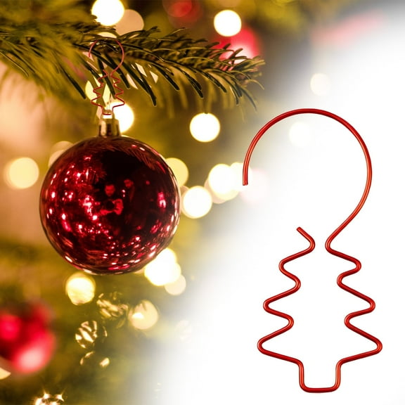20 Pack Christmas Ornament Hooks – Great Xmas Ornament Hangers for Christmas Tree Decoration,50mm Christmas Ball Hook Christmas Decorations(Christmas Tree,Red)