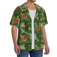 thumbnail image 2 of Balery Parrots And Tropical Leaves Men's Casual Button Down Shirt Short Sleeve Textured Summer Cuban Beach Shirts-XX-Large, 2 of 7