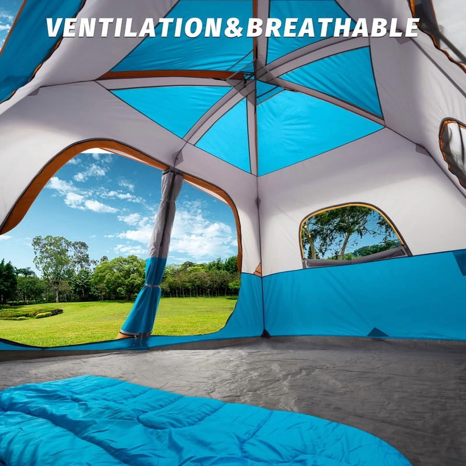 Camping Tent 8 Person, Waterproof Windproof Tent with Rainfly Easy Set up-Portable Dome Tents for Camping