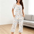 thumbnail image 2 of Tnhcen Women's Pajama Set Green Sleepwear Soft Pjs Lounge Sets Short Sleeve with Pockets S-3XL, 2 of 6