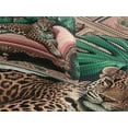 thumbnail image 3 of Ambesonne Leopard Quilted Coverlet 3 Pcs, Monsteras Wild Cat Lounge, Queen Size, Pink and Jade Green, 3 of 4
