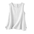 thumbnail image 7 of IUYRTFE Women Round Neck Sleeveless Tank Top with Side Slits Loose Fit Casual Summer Blouse, 7 of 7