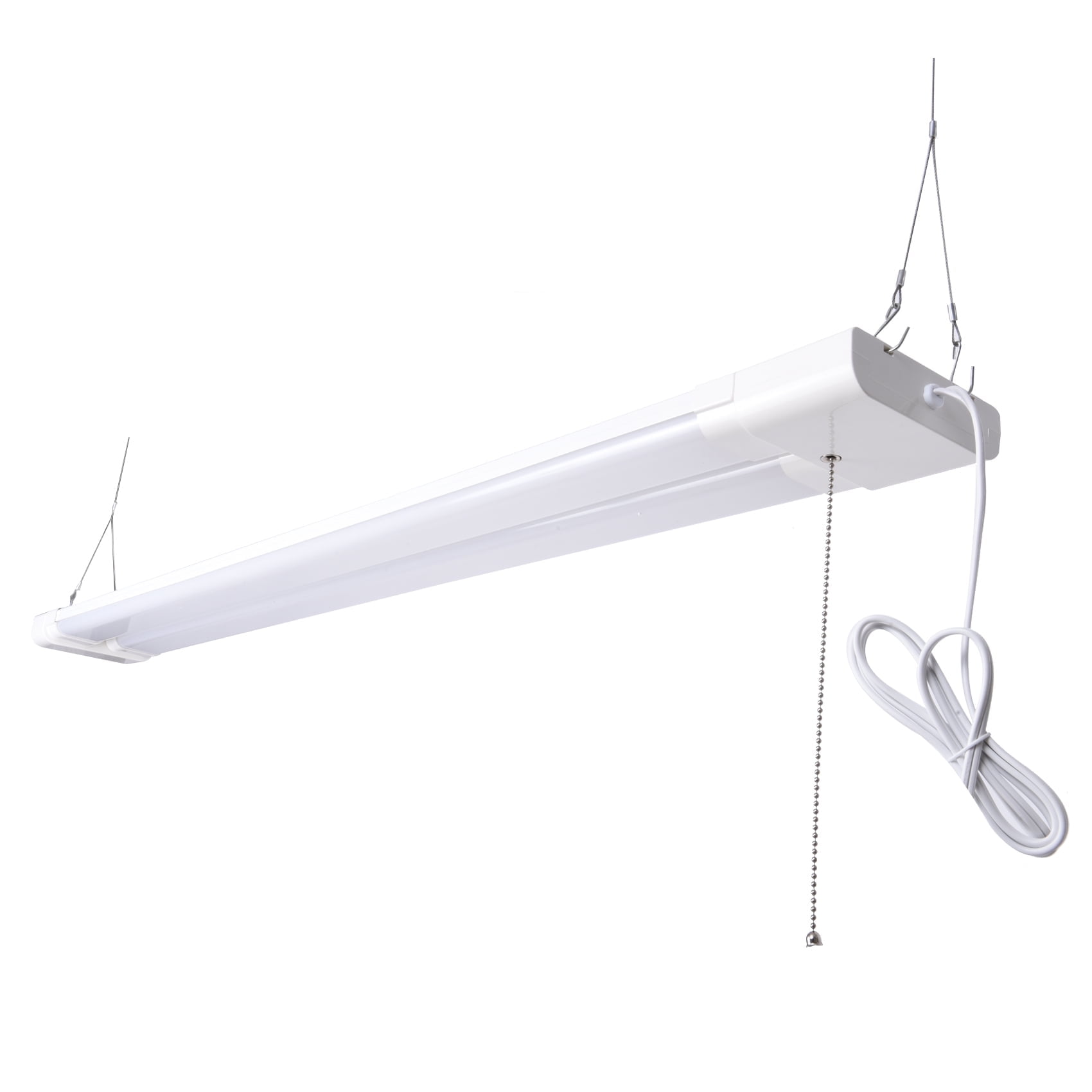 Green Watt 4-FT 10,000 Lumens LED Shop Light, Adjustable Light Panels, White Metal Construction